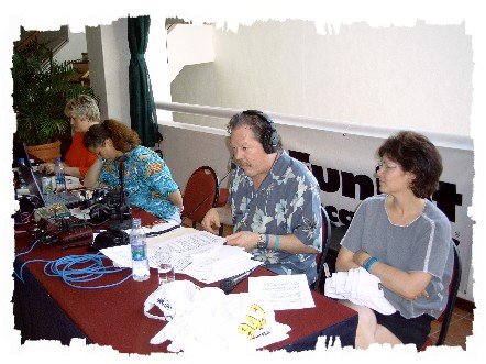 The broadcast crew hard at work